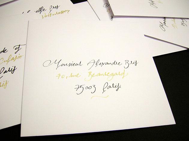 calligraphe, calligraphie enveloppe, calligraphe enveloppe paris, calligraphie enveloppe faire part mariage, enveloppes calligraphi&eacute;es, invitations calligraphi&eacute;es, calligraphe professionnel