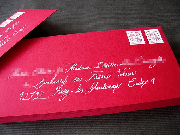 calligraphie enveloppe paris, calligraphe invitation paris, enveloppes invitations calligraphiees, calligraphe