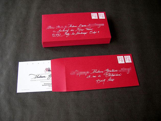 calligraphie enveloppe paris, calligraphe invitation paris, enveloppes invitations calligraphiees, calligraphe