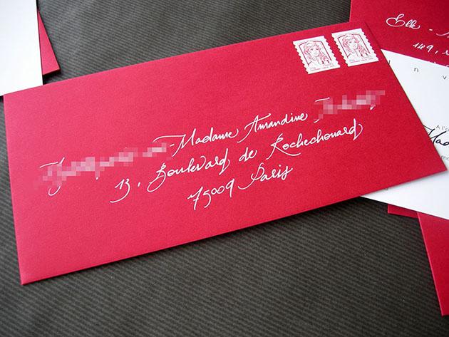 calligraphie enveloppe paris, calligraphe invitation paris, enveloppes invitations calligraphiees, calligraphe