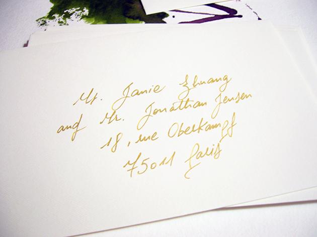 calligraphie enveloppes mariage paris