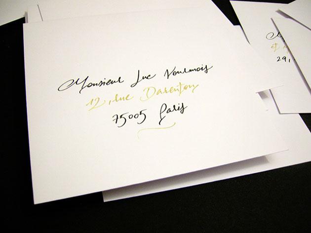 écriture enveloppe faire part mariage, calligraphie enveloppes, calligraphe enveloppe paris, calligraphie enveloppe mariage, calligraphe professionnel paris, enveloppes calligraphiées, calligraphe