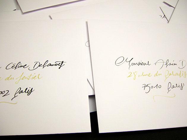 &eacute;criture enveloppe faire part mariage, calligraphie enveloppes, calligraphe enveloppe paris, calligraphie enveloppe mariage, calligraphe professionnel paris, enveloppes calligraphi&eacute;es, calligraphe