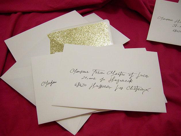 enveloppes de mariage, calligraphie paris, Excessial 2024