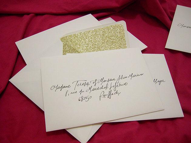 invitation enveloppe mariage paris, Excessial, calligraphe professionnel parisien 2024