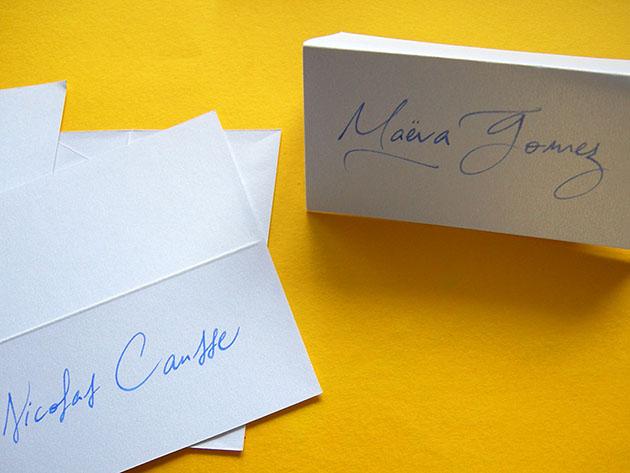 marque place mariage personnalisé, calligraphie paris
