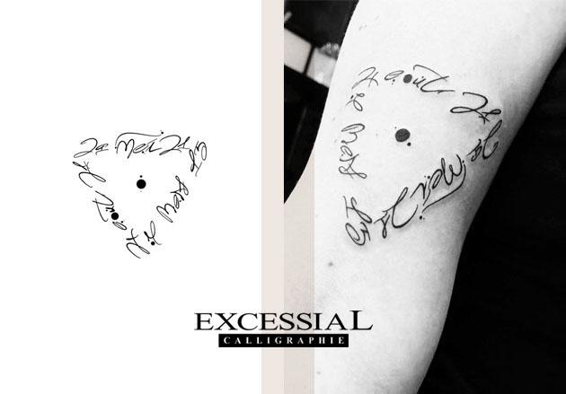 tattoo lettres entrelacées, Excessial Paris 2023